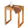 WENKO Sgabello mod. Fondi Sgabello da bagno quadrato in legno di acacia massello certificato FSC® 60 x 39 x 30 cm marrone