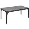 VERDELOOK | Tavolo Allungabile Tenerife Grigio 180/240x90 H76 cm, Rettangolare da Giardino con Piano in HDPE Effetto Legno e Struttura in Metallo Verniciato, Apertura con Ali Laterali
