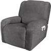 WWQQKJ Copridivano Relax Reclinabile Elasticizzato 2 Posti, Copripoltrona Relax Reclinabile Universale con Tasche, 6-Pezzi Fodera per Poltrona Lavabile(Gris,1 Place(4pièces))
