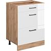 Vicco Mobiletto base per cucina R-Line, Bianco lucido, 60 cm