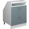 Vicco Mobile cucina sottotetto R-Line, Grigio-blu, 60 cm con 2 cassetti, carcassa 60 cm profondità, per la libera combinazione all'interno di sistemi cucina modulari