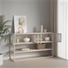 [en.casa] Credenza Bassa con Vetrine Mobile Buffet con Ante in Vetro Scanalato e Ripiano Inferiore Sideboard per Soggiorno Sala Pranzo 150x38x90 cm color Cammello