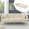 Kebnor Divano letto a due posti multifunzionale con funzione letto, schienale regolabile + braccioli multifunzionali. Moderno divano letto pieghevole per soggiorno - Rivestimento in velluto. Ampio