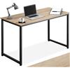 tectake® Scrivania Moderna, Scrivania Regolabile In Altezza, Design Industriale, Scrivania In Legno, Struttura In Acciaio, Tavolo da Studio, Scrivania Ufficio - 140x59x76,5 cm, Industriale Chiaro