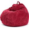 Green Bean© Poltrona a sacco da interno 90x110cm Imbottitura EPS & Velluto a coste morido accogliente lavabile - Cuscino Pavimento Lounge Sedia Sgabello Relax Pouf Bambini Adulti Rosso