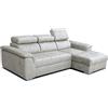 Robin Inspire Divano Angolare Modulare 3 Posti - Divano Letto a L Destro - Contenitore, 3 Poggiatesta Regolabili - per Soggiorno Moderno - 247 cm Silver Beige
