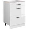 Vicco Mobiletto base per cucina R-Line, Bianco lucido, 60 cm