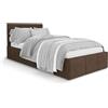 Muralo Letto Imbottito con Contenitore 90x200 cm - Marrone | Letto matrimoniale o singolo con rete a doghe e vano contenitore, rivestimento in velluto resistente, testiera trapuntata,