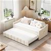 WSOFZMO Divano letto estraibile, letto singolo estraibile, letto estraibile, divano letto 180x200, flanella, 90/180 x 200 cm, senza materasso (crema)