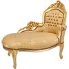 Way Home Store - Dormeuse poltrona paolina barocco stile francese Luigi XVI - colorazione oro foglia e tessuto dasmascato oro - dimensioni: 106x90x65 cm