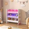 [en.casa] Scaffale Portaoggetti Montessori per Bambini Mobile Contenitore per Cameretta con 9 Cassetti Inclinati in Tessuto e Struttura Decorata 60x62x30 cm Design Unicorno