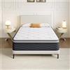 TEENO Materasso 120 x 190, alto 25 cm, Materasso a molle e schiuma, supporto perfetto, confortevole e traspirante, durezza media, antiacaro, anallergico e antibatterico，letto una piazza e mezza