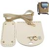 Generico 3 pz Kit per Realizzare La Base di Una Borsa all'Uncinetto con Fondo Ovale in Pelle PU con Patta Superiore Tracolla Regolabile Accessori Fai da Te per Lavorare A Maglia Una (Bianco Sporco)