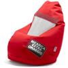 Avalon - Pouf Bambini Jazz in Ecopelle Deluxe Super Resistente, Pouf Sacco di Qualità Sartoriale, Bean Bag per Sedersi Ergonomico, Pouf a Sacco Impermeabile, Made in Italy(56x76cm-Rosso)