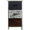 Rebecca Mobili Comodino Cassettiera 3 Cassetti, Legno, Stile Vintage, Bianco Grigio Marrone, per Camera Ingresso - Misure: 58 x 28 x 28 cm (HxLxP) - Art. RE6496