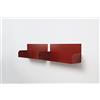 D-Segno - Mensola da muro in metallo, Libreria da parete, Kit di 2 mensole da muro di design porta libri, Mensola da parete, Librerie moderne design, Made in Italy (Red, 2 Pezzi)