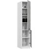 BDW - Colonna da Cucina - Armadio Largo 40 cm, Alto 205 cm, Profondo 57 cm - Spazioso per Provviste - Bianco/Cemento