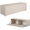 PLATAN ROOM, mobile lowboard per TV 105/140 / 160/210 / 280, in bianco, da appendere o utilizzabile a terra, opaco (105 x 30 x 32, Champagne, bianco opaco/bianco lucido)
