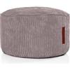Green Bean© pouf sgabello per interni 25x45 cm imbottitura in perle EPS e velluto a coste morbido e lavabile - cuscino da pavimento per interni sgabello poltrona bambini adulti tessuto Grigio