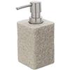Inbagno Dispenser per Sapone Liquido Effetto Pietra, in Resina, 7 x 7 x H 15.8 cm, Beige