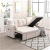 Trdlpyn Divano Letto Multifunzionale con Contenitore e Letto Estraibile, Chaise Longue Intercambiabile, divano componibile a L con Sedute Contenitore, divano Angolare Componibile per Soggiorno,Beige