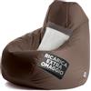 Avalon - Puff Poltrona Sacco XXL Jive Deluxe Sfoderabile, Pouf Sacco di Qualità Sartoriale, Bean Bag per Sedersi Ergonomico, Tessuto Antistrappo Impermeabile, Made in Italy(95x135cm-Marrone)