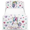 leomark Letto per Bambini 160x80 cm con Materasso e Rete in Legno - Letto Sicuro con Angoli Arrotondati, Design Moderno per Cameretta, Comodo e Resistente - UV - UNICORNO