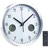 St. Leonhard Orologio da Cucina: Orologio da Parete Radio con Stazione meteorologica Digitale, Sensore Esterno Radio, Ricezione DCF77 (Parete con indicatore di Temperatura Esterna)