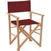Danieli - Sedia da Regista in Legno per Esterni - Sedie Pieghevoli da Giardino in Legno di Faggio - Telo 100% Acrilico in Diverse Colorazioni - Ideali per Giardino, Terrazza, Spiaggia (Bordeaux)