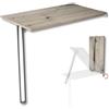 KDR Produktgestaltung Tavolo pieghevole a parete Piano del tavolo 80x50 cm in rovere con nodi Tavolo pieghevole Tavolo da pranzo Tavolo da cucina a parete Altezza tavolo 74 cm Gamba del tavolo pieghevole