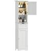 HOMCOM Mobile Bagno Alto Slim con 2 Ante Sensore LED 40x30x170 cm Bianco