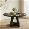 Lailang 120cm Tavolo da Pranzo, Tavolo Cucina Salvaspazio, Tavolo Soggiorno Moderno, Tavolo da Pranzo Legno, Tavolo Tondo Cucina, 120 x 66 x 75 cm, Nero