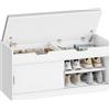 Hzuaneri Panca Scarpiera, Scarpiera con Seduta, Panca con Spazio di Archiviazione, Contenitore Superiore, Salva Spazio, Adatto per Soggiorno, Ingresso e Atrio, 40 x 110 x 50,5 cm, Bianco SB57903GY