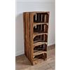 PYXIDAS Scarpiera Alta 2-5 Cassette di Legno per Stoccaggio Corte e Robuste Casse di Legno Pulito-Brucia, Naturale (4 ripiani, Effetto Bruciato)