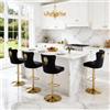 Relbiety Set di 4 Sgabelli da bar Velluto Altezza Regolabile,Nero Oro