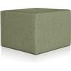 Deshome Pouf poggiapiedi 63x63x44 cm stoffa Idrorepellente: Pouf design moderno per divano soggiorno camera da letto, Puff poggiapiedi, Pouffe salotto Minerva (Verde oliva)