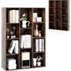 KOMFOTTEU Libreria Aperta con 11 Scomparti, Libreria a Cubi, Arredamento Casa, Scaffale da Ufficio, 74 x 24 x 106 cm (Marrone)