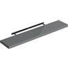 WOLTU Mensola da Muro, Mensola da Cucina con Staffa Metallica Invisibile, Scaffale da Parete per Camera da Letto, Soggiorno, Ufficio, Bagno, MDF, Grigio Lucido, 120x22,9x3,8cm