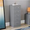 Vida Designs Petto Cassettiera Stretta, Legno ingegnerizzato, Grigio, 36D x 34.5W x 90H centimetres, Grigio