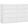 3E 3xE living.com 3xE living Cassettiera 138 cm, 8 Cassetti, Bianco Opaco, 138 x 39 x 102 cm