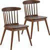 HOMN LIVING Pack 2 Sedie Ben Colore Noce, Legno Massello, 55 cm (Larghezza) 52 cm (Profondità) 80 cm (Altezza)
