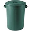COSE DA CASA Bidone portarifiuti VERDE con coperchio antirandagismo industriale 70 litri pattumiera CON MANICI giardino locali commerciali INTERNO ESTERNO