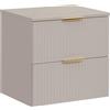 Lomadox Mobile lavabo da bagno, 60 cm, in cashmere, con 2 cassetti con chiusura morbida