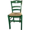Sedam Srl Sedia Cuore, in Legno Massello, Vari Colori e Sedute disponibili, Alta Qualità,MINIMO ORDINE 2 SEDIE (Verde, Paglia)
