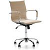 VS Venta-stock Sedia da Ufficio Croma reclinabile Taupe, Ecopelle, Sedia Executive con poggiatesta e braccioli Imbottiti, Altezza Regolabile, Design ergonomico