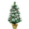 DREAMADE Albero di Natale 60 cm, Abete Artificiale innevato in PVC con Base di Cemento e Aghi di Alta qualità, Perfetta Decorazione Natalizia, Verde