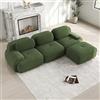 Bladez Moderno divano modulare a 3 posti con divano angolare a forma di L con ottomano, senza montaggio, divano ergonomico imbottito con braccioli larghi e imbottitura stabile per soggiorno, verde, 3