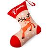 Ferocity Calze di Natale Personalizzate con Nome per Bambini e familiari 2 in 1: Calzini e Cuscino Decorativi Natalizi con Imbottitura 28 x 25 x 17 cm Motivo Renna Rodolfo [156]
