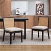 DAYALANE 2 PZ Sedie Sala da Pranzo con Schienale in Rattan per Cucina, Nero