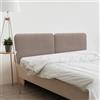 DHOME Testiera Imbottita Liscia Arrotondata in Tessuto Aqualine per Parete Acustica Testate Letto Fonoassorbenti Camera da Letto (Terra, 200cm Dual)